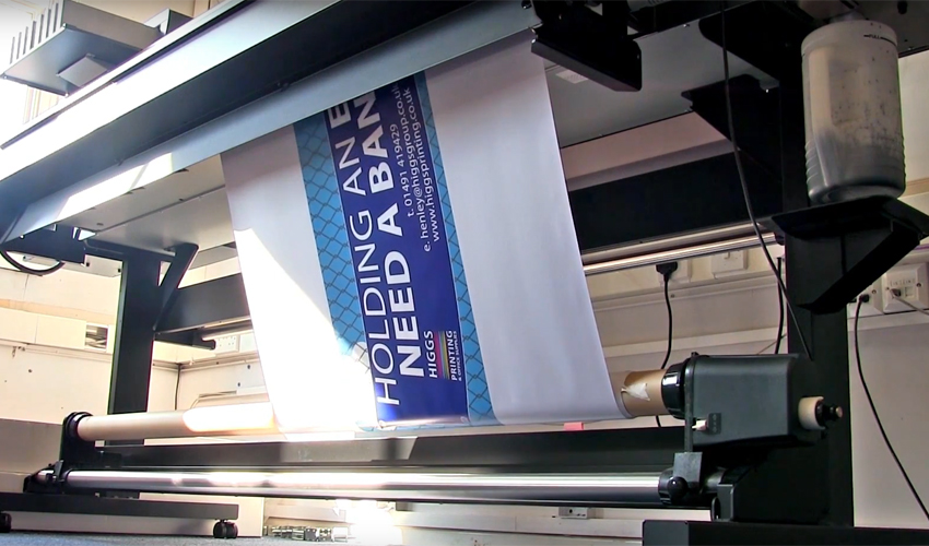 Large format printing of a banner